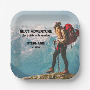 Retirement Hiking Next Adventure Life is better Paper Plate