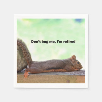 Retirement Humour Squirrel Napkin