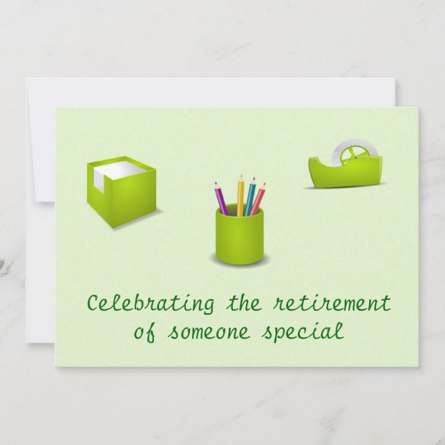 Retirement Invitation for office worker secretary (Front)