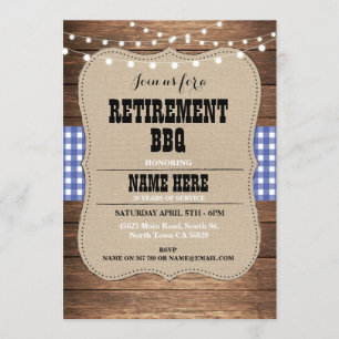 Retirement Invitation Retired Party BBQ Invite