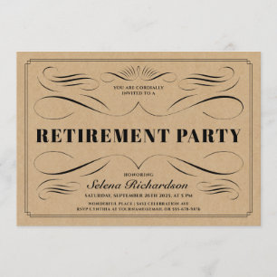 Retirement Invitations - Vintage Scrollwork