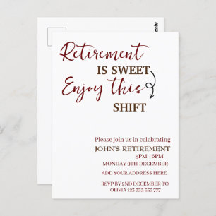 Retirement Is Sweet Enjoy This Shift Retirement Postcard