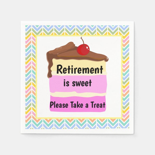 Retirement is sweet please take a treat napkin (Front)