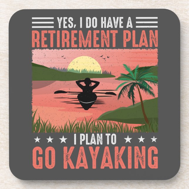 Retirement Kayaking Plan Coaster (Front)