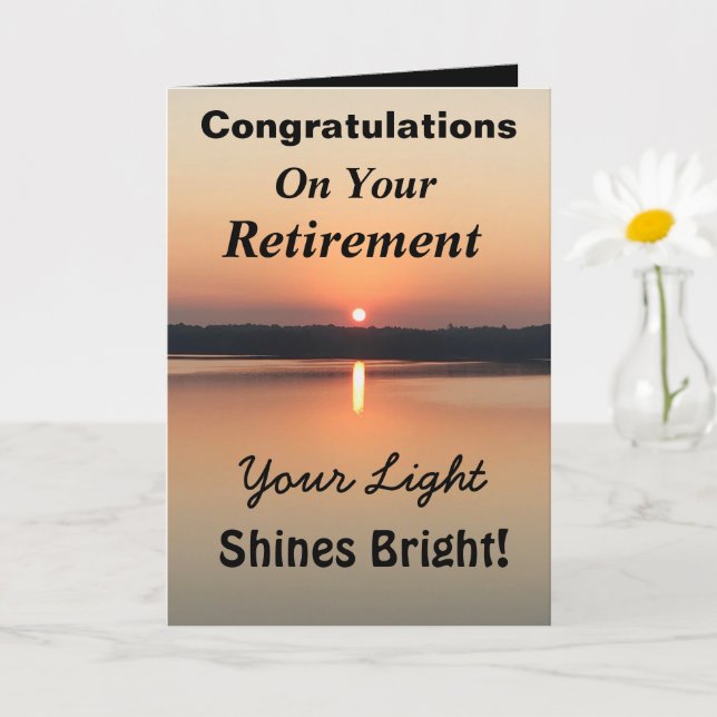Retirement Light Shines Bright Sunset Sunshine Card (Small Plant)