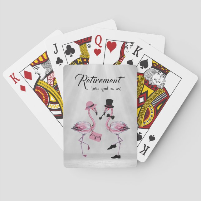 Retirement looks good on us! Chic Classy Flamingo Playing Cards (Back)