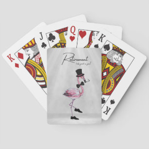 Retirement looks good on you! Dapper Pink Flamingo Playing Cards