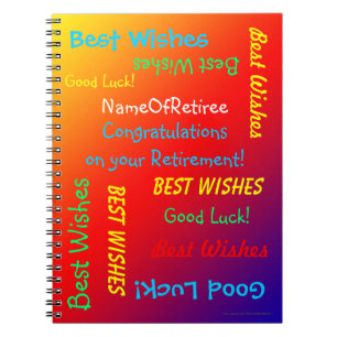 Retirement Memory Book, Vivid Rainbow Notebook