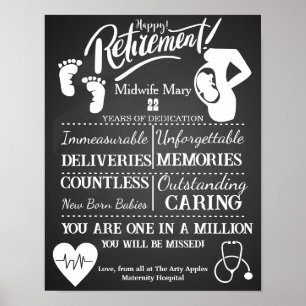 Retirement Midwife Poster gift print