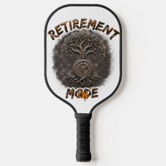 Retirement mood on pickleball paddle