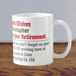 Retirement Mug with Name & Personal Message