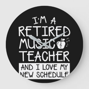 Retirement Music Teacher Love New Schedule Large Clock
