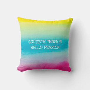 Retirement Name Funny Hello Pension Artsy Painted Cushion