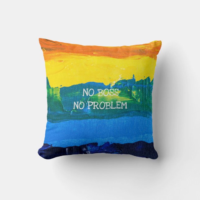 Retirement Name Funny No Problem Artistic Painted Cushion (Front)