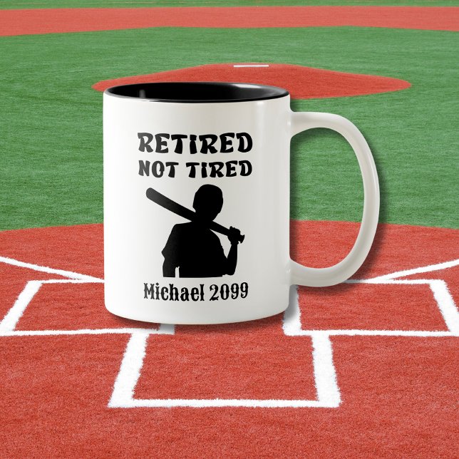 Retirement not Tired Baseball Player Two-Tone Coffee Mug (Creator Uploaded)