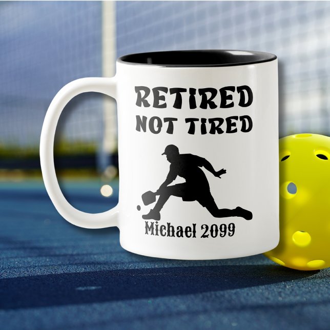 Retirement not Tired Pickleball Player Two-Tone Coffee Mug (Creator Uploaded)