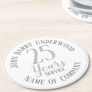 Retirement or Long Service Party Round Paper Coaster