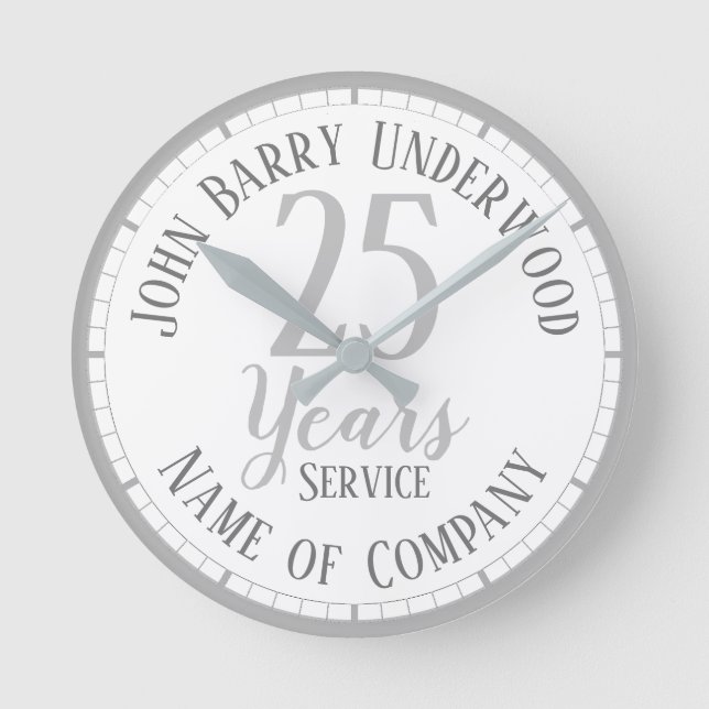Retirement or Long Service Round Clock (Front)
