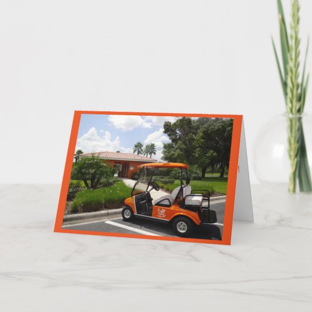 Retirement - Orange Golf Cart New Set Of Wheels Card (Front)