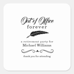 Retirement Out of Office Forever Elegant Vintage Square Sticker
