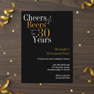 Retirement Party 30 Years Cheers and Beers Invitation