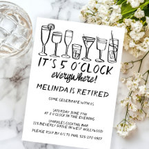 RETIREMENT PARTY 5PM EVERYWHERE Cocktail Drinks