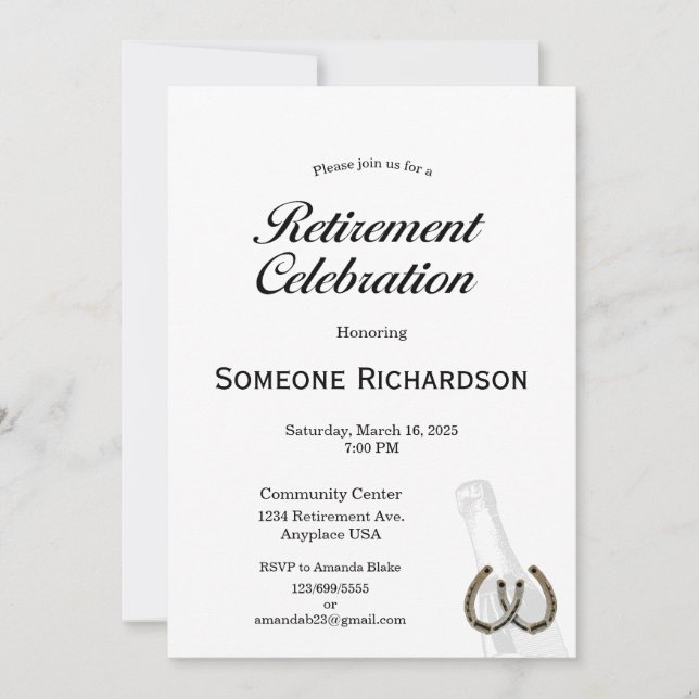 Retirement Party Announcement Western theme (Front)