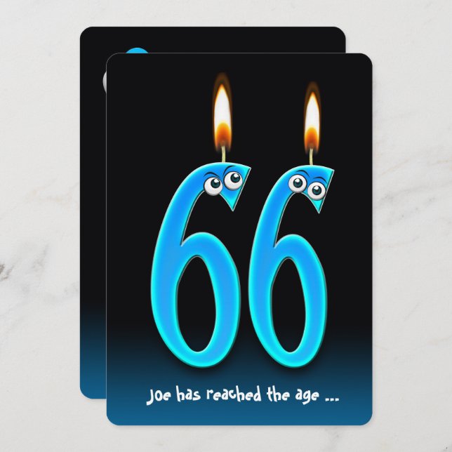 Retirement Party at age 66 Invite (Front/Back)