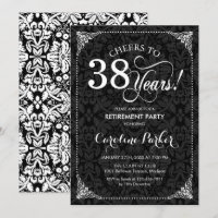 Retirement Party - Black and White Damask