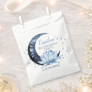 Retirement Party Blue Lotus Flower Favour Bag