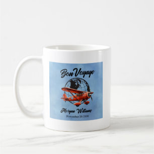 Retirement Party Bon Voyage Travel Globe Plane Coffee Mug