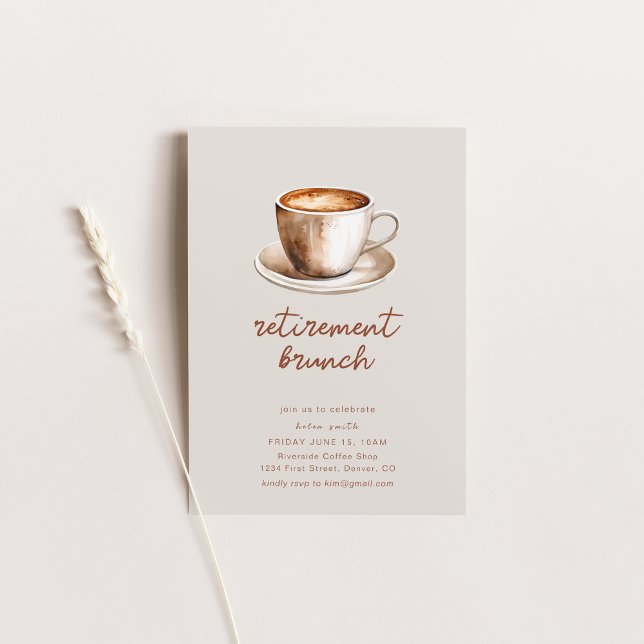 Retirement Party Brunch with Coffee Invitation (Creator Uploaded)