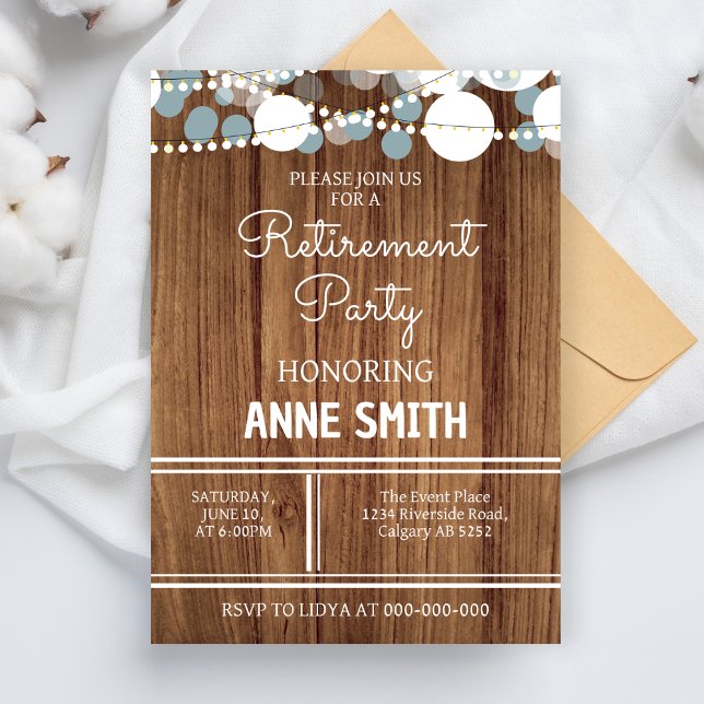 Retirement Party Celebration Dinner Drinks Retired Invitation (Creator Uploaded)