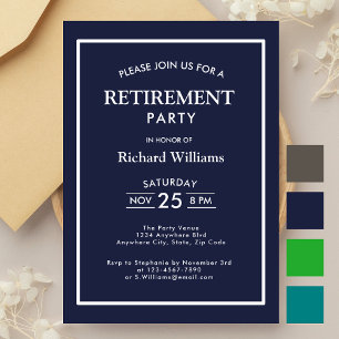 Retirement Party Classic Blue  Invitation