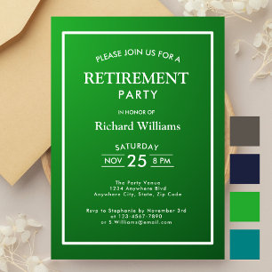 Retirement Party Classic Green Invitation