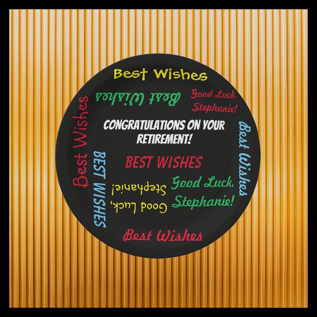 Retirement Party Colourful FUN Paper Plate (Creator Uploaded)