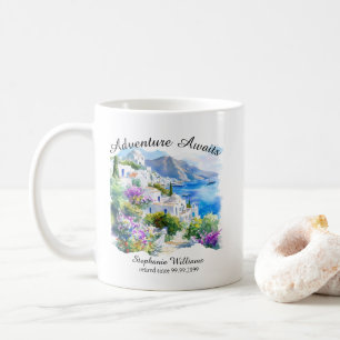 Retirement Party Colourful Greece Village Ocean Coffee Mug
