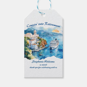 Retirement Party Cruising Destination Greece Gift Tags
