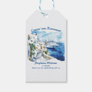 Retirement Party Cruising Destination Greece Gift Tags