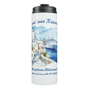 Retirement Party Cruising Destination Greece Thermal Tumbler