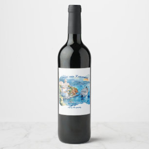 Retirement Party Cruising Destination Greece  Wine Label