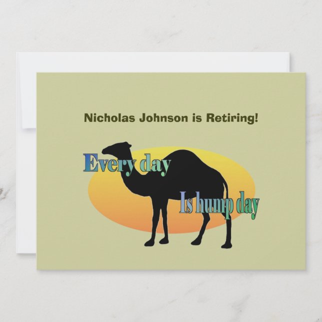 Retirement Party - Every Day is Hump Day Invitation (Front)