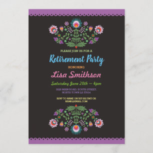 Retirement Party Fiesta Mexican Floral Invitation