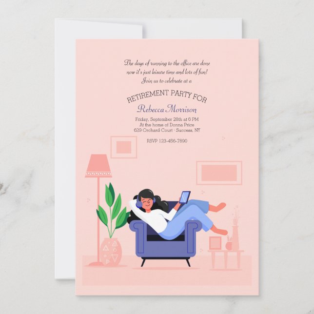 Retirement Party for Female Invitation (Front)