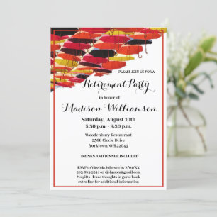 Retirement Party Fun Flying Umbrellas Invitation