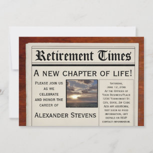 Retirement Party Fun Newspaper Invitation