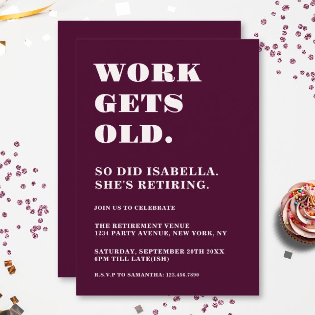 Retirement Party Funny Humourous Quote Invitation (Creator Uploaded)