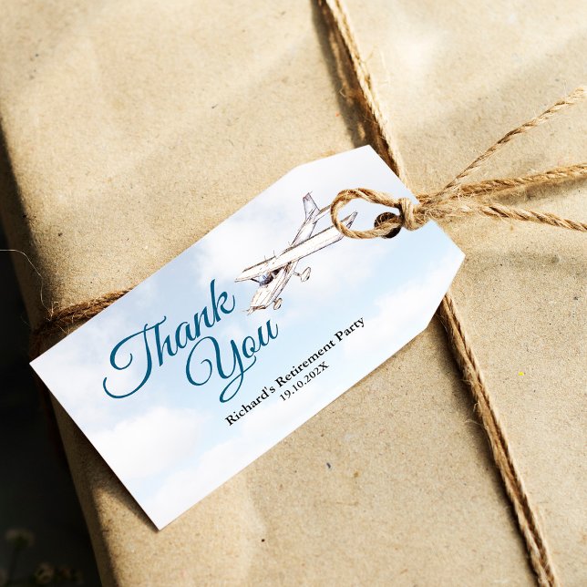 Retirement Party Gift Tag with Aeroplane Design 3 (Creator Uploaded)