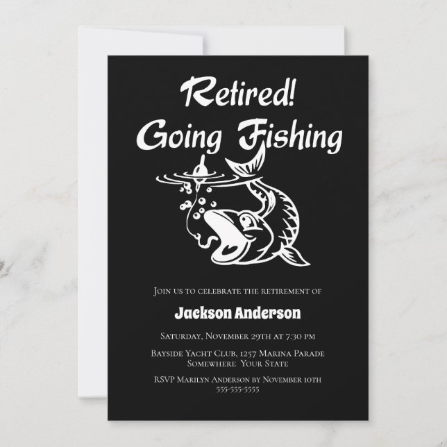 Retirement Party Going Fishing Invitation (Front)