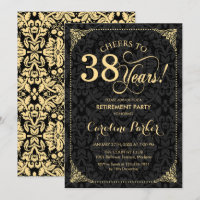 Retirement Party - Gold Black Damask